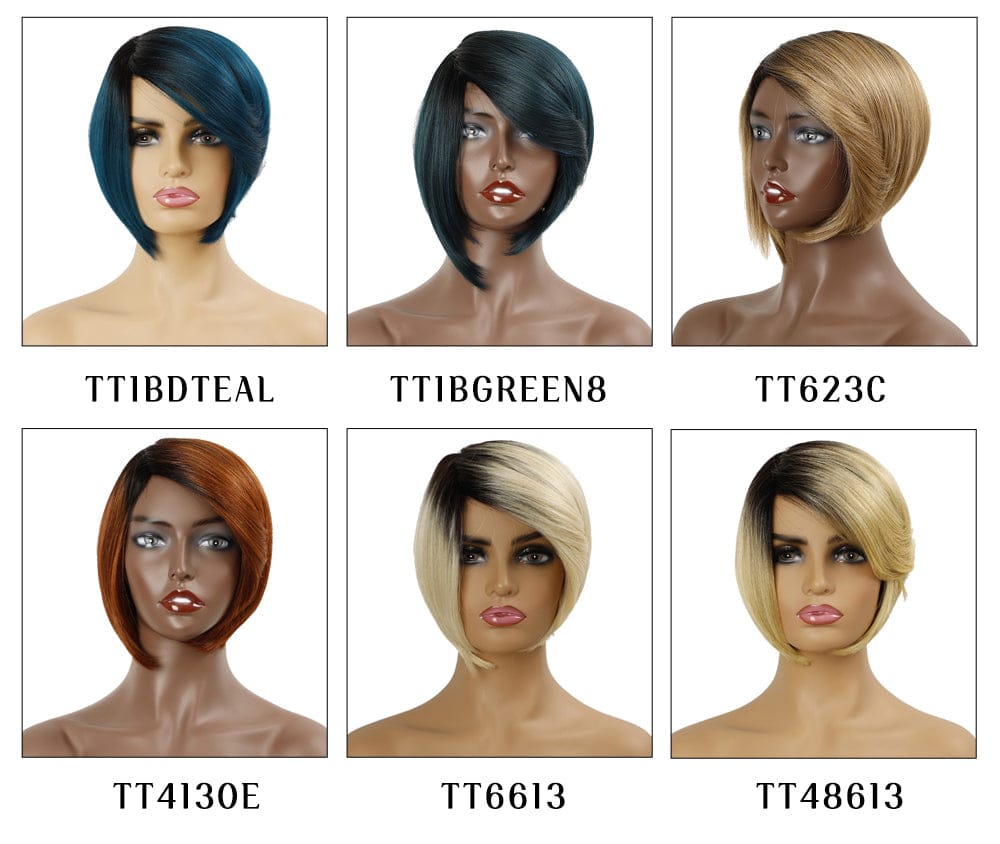 Cheap Synthetic Cosplay Wigs High Temperature Bob Synthetic Wigs Heat Resistant Synthetic Fashion Spiky Hair Wigs