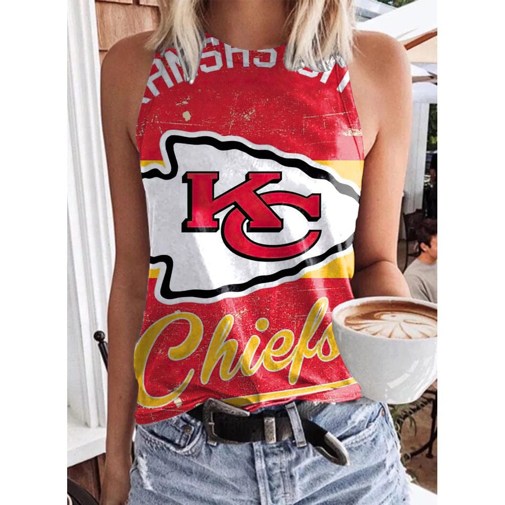 cheap wholesale custom logo nfl sleeveless tank top loose tank tops for women round neck sport women's tank tops