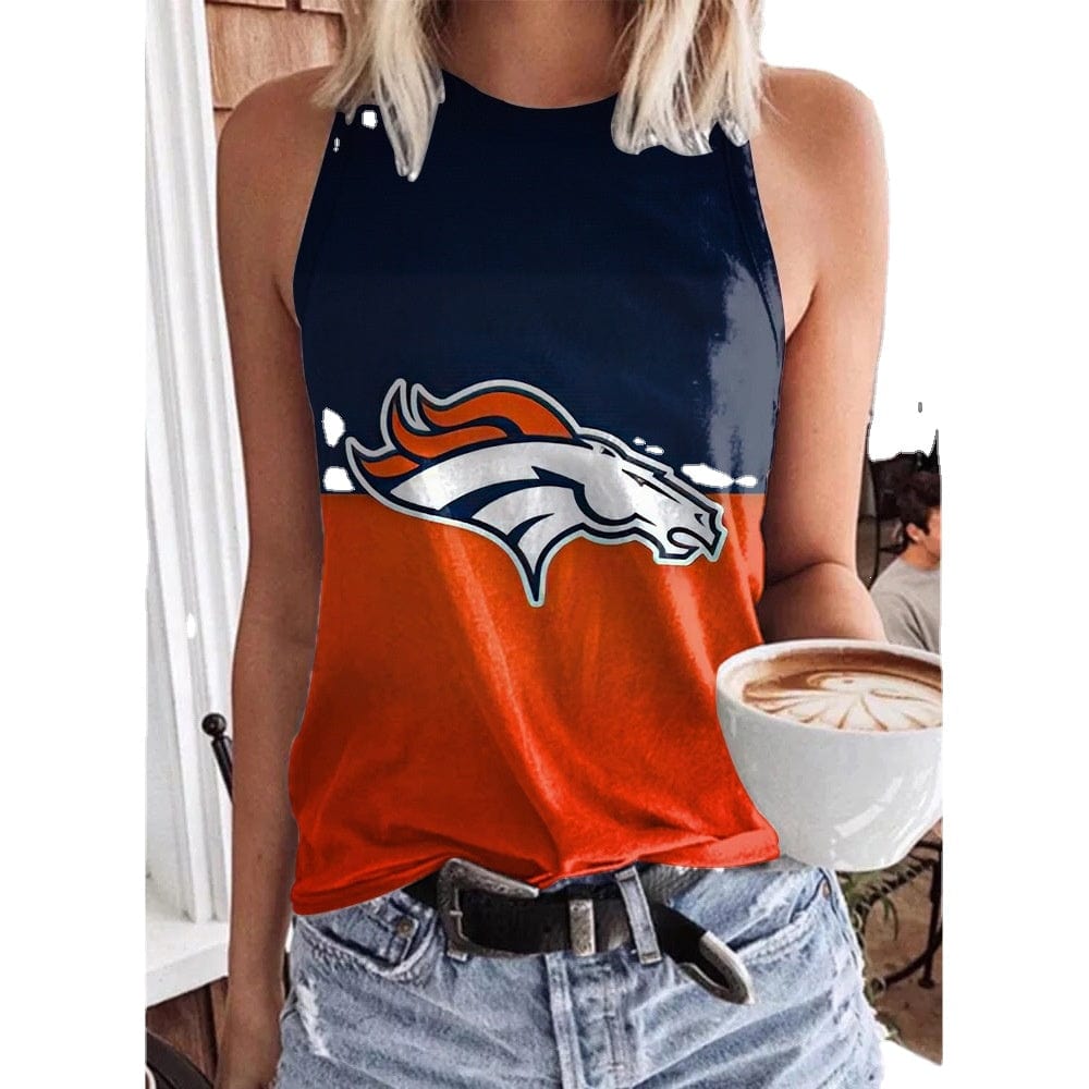 cheap wholesale custom logo nfl sleeveless tank top loose tank tops for women round neck sport women's tank tops