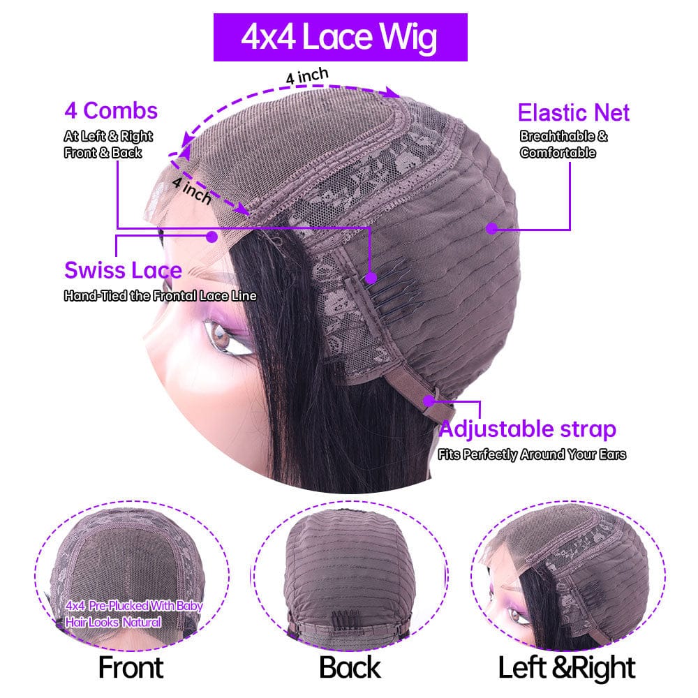 Cheap Wholesale Wig OEM Vendors In China Unprocessed Human Hair Long Size 28 30 Inch Deep Wave 4x4 Swiss Lace Human Hair Wigs
