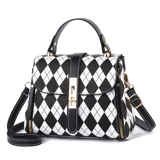 Checkerboard Fashion Handbag small foot one shoulder crossbody ladies handbags Wholesale casual leather woman handbag