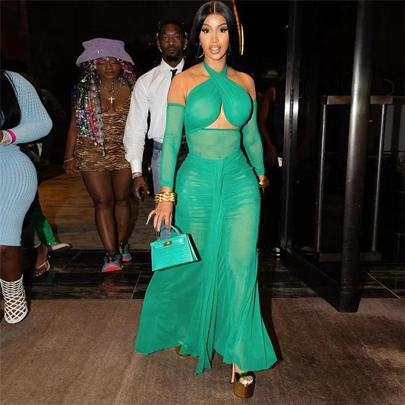 CHICEVER Casual Cross-Necked And Bare-Back Jumpsuit Women Skirt 2 Piece Set Women