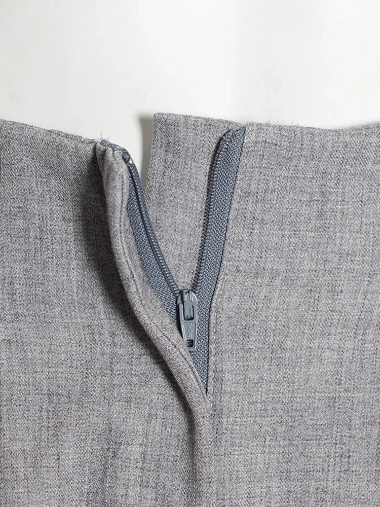 CHICEVER Casual Solid Color Wide Leg Patchwork Button High Waist Pants For Women