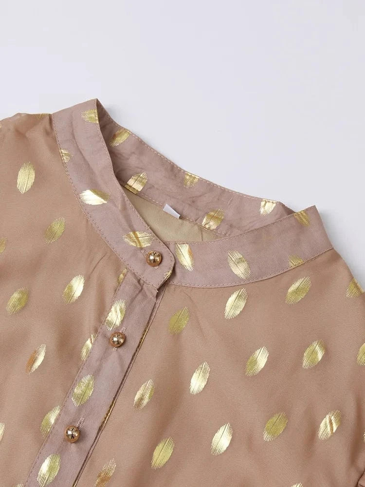 CHICEVER Fashion Bubble Sleeve Dot Multi-Layer Hem Casual Dress Mini Dresses Women 2023