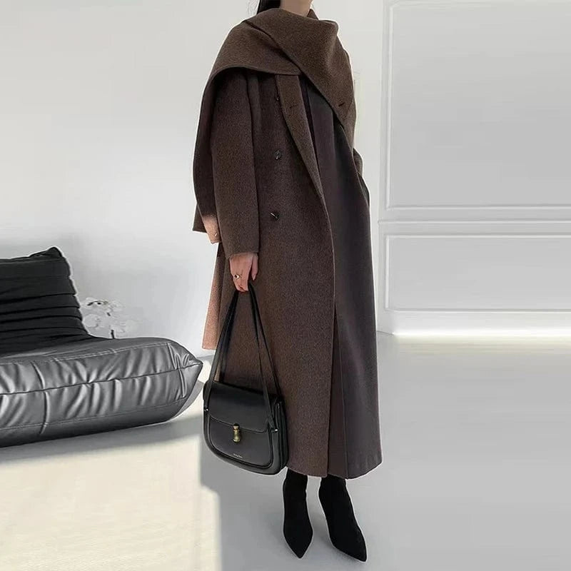 CHICEVER Fashion Lapel Long Sleeve Double Breasted Loose Winter Jackets For Women 2023