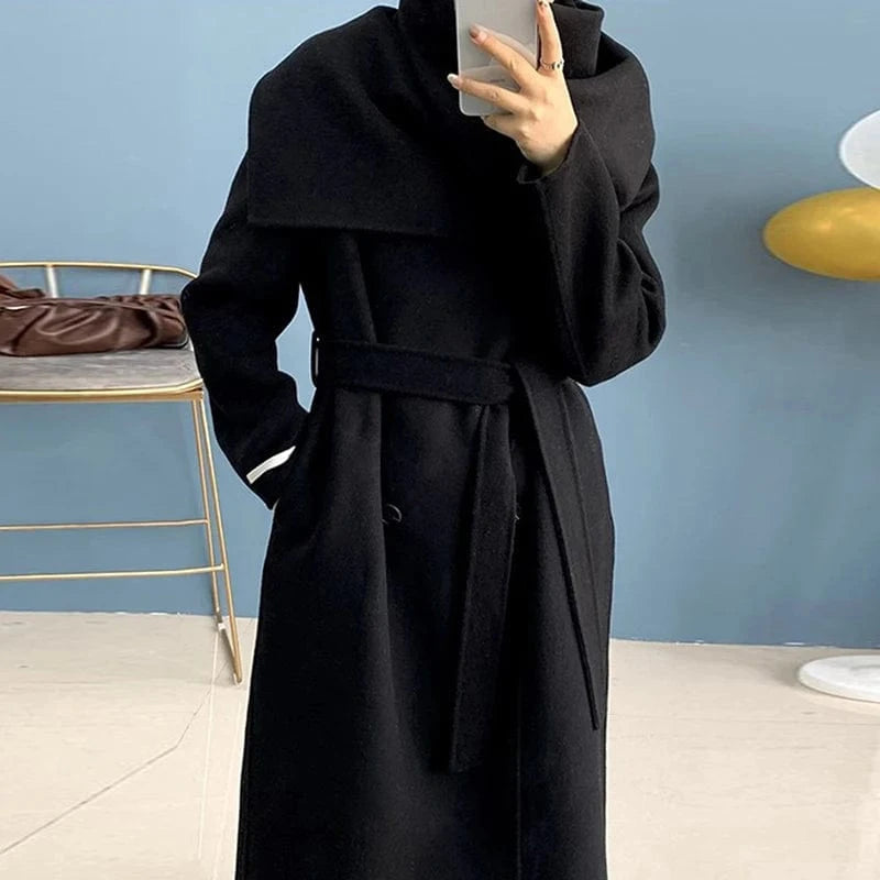 CHICEVER Fashion Lapel Long Sleeve Double Breasted Loose Winter Jackets For Women 2023