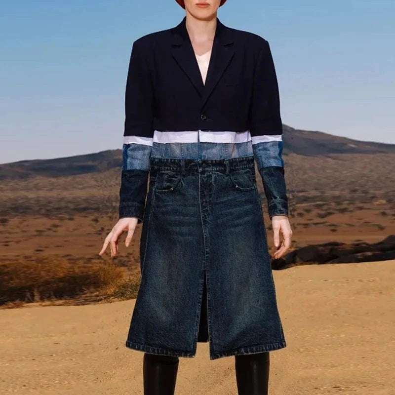 CHICEVER Fashion Lapel Long Sleeve Single Breasted Long Winter Jackets For Women