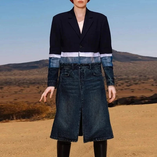 CHICEVER Fashion Lapel Long Sleeve Single Breasted Long Winter Jackets For Women