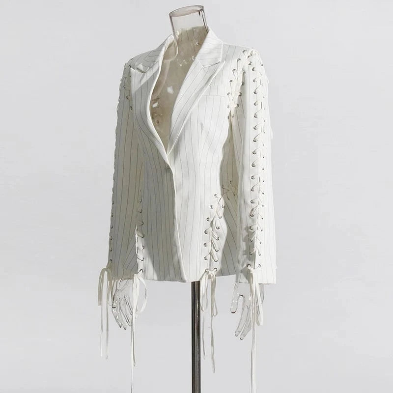 CHICEVER Fashion Notched Collar Long Sleeve Single Button Jackets For Women 2023 Blazer