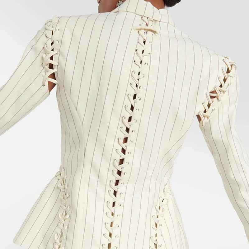 CHICEVER Fashion Notched Collar Long Sleeve Single Button Jackets For Women 2023 Blazer