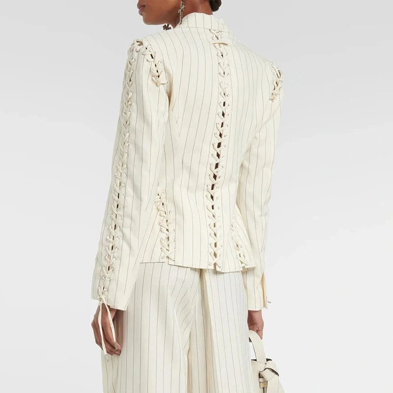 CHICEVER Fashion Notched Collar Long Sleeve Single Button Jackets For Women 2023 Blazer