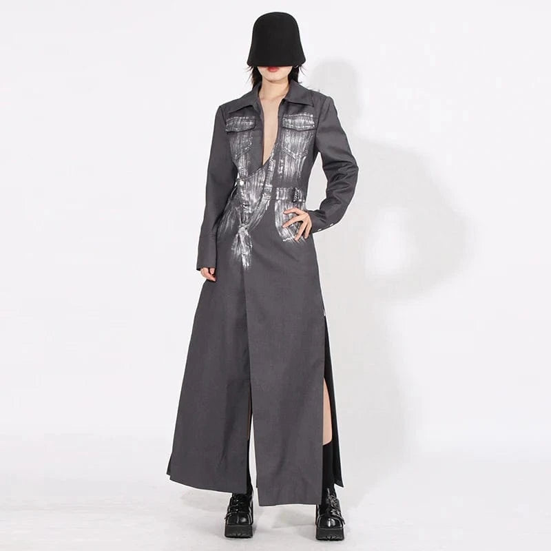 CHICEVER Fashionable High Waist Lapel Long Sleeve Single Breasted Winter Women Jacket 2023