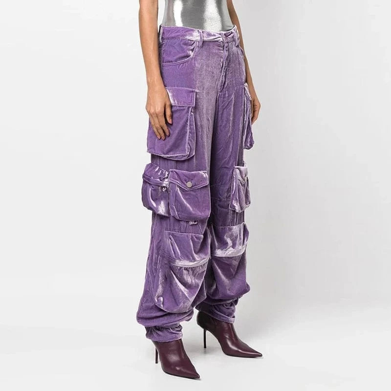 CHICEVER Fashionable High Waist Spliced Button 2023 Winter Casual Pants For Women