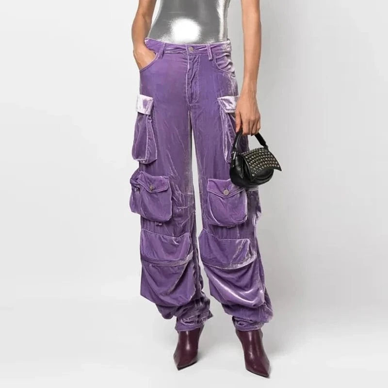 CHICEVER Fashionable High Waist Spliced Button 2023 Winter Casual Pants For Women