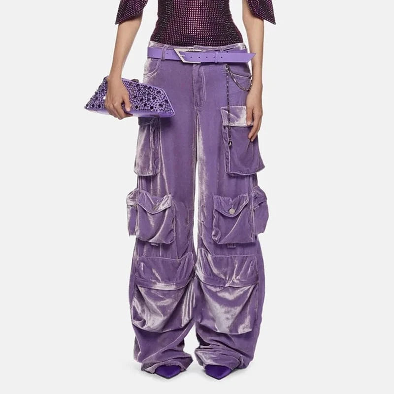 CHICEVER Fashionable High Waist Spliced Button 2023 Winter Casual Pants For Women