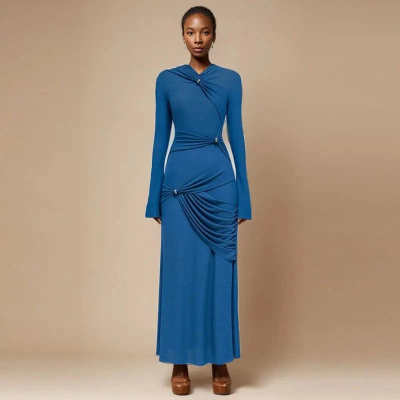 CHICEVER High Waist Minimalist Slimming Lady Dresses Elegant Casual Long Dress For Women