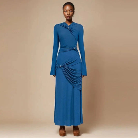 CHICEVER High Waist Minimalist Slimming Lady Dresses Elegant Casual Long Dress For Women