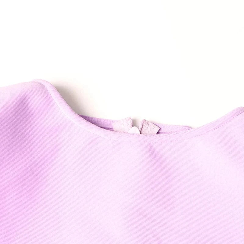 CHICEVER Hollow Out O Neck Sleeveless Patchwork Diamonds Mini Dresses Purple Dress For Women