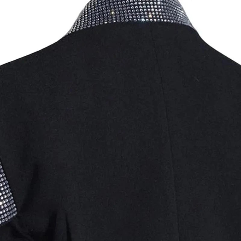 CHICEVER Patchwork Diamond Notched Collar Long Sleeve Blazer Jackets For Women 2023