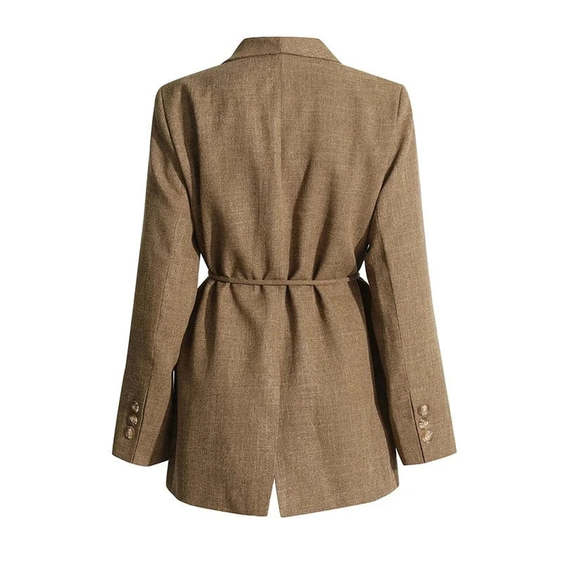 CHICEVER Patchwork Tassel Notched Collar Long Sleeve 2 Piece Sets Skirt And Top Set For Women