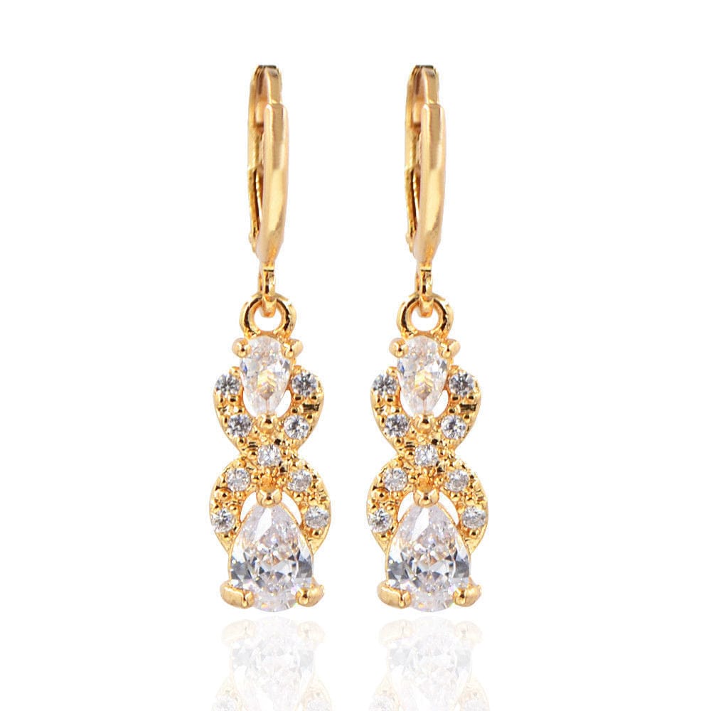 China Earrings CLASSIC Alloy Zircon Drop Earrings Stud Earrings Fine Jewelry Earring for Women Pink Party Jewelry Copper Alloy