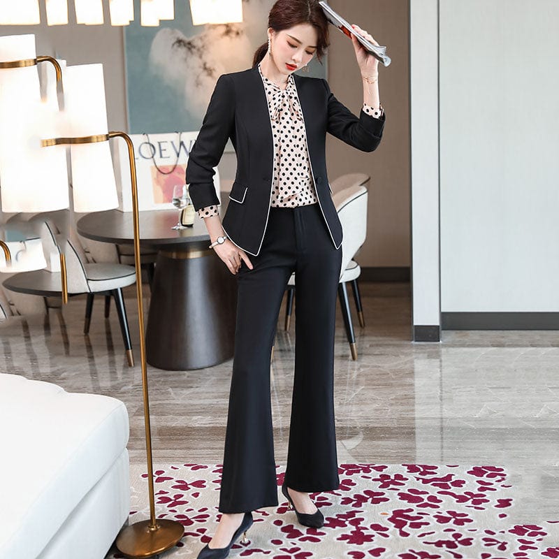 China Factory Direct Sell 2 Piece Suit Set for Women White Pant Suits Business Office Lady Work Wear Formal Blazer with Trouser