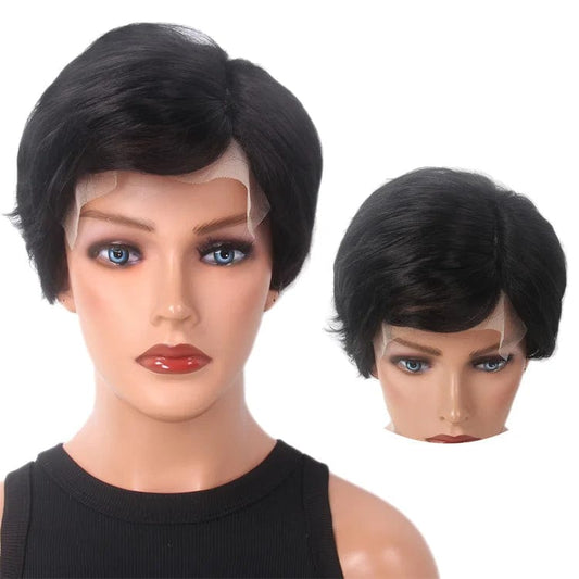 China Factory Seller 150 T Part Straight And Bob Frontal Black Lace Front Bob Wig