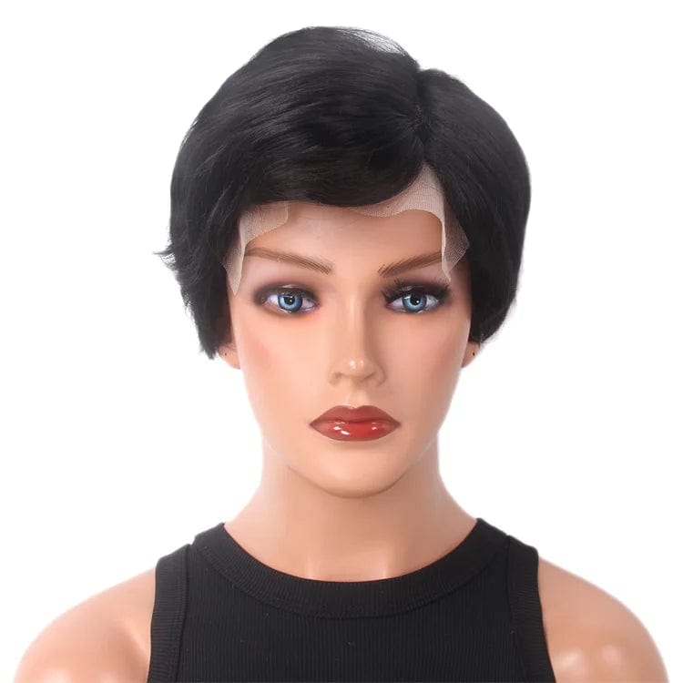 China Factory Seller 150 T Part Straight And Bob Frontal Black Lace Front Bob Wig