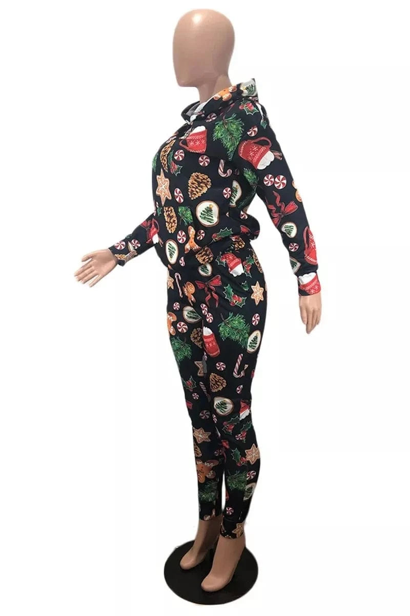 Christmas Clothes Adults Winter 2 Piece Jogger Sets Pants Sweatshirt Two Piece Jogging Suit Sweatpants and Hoodie Outfits
