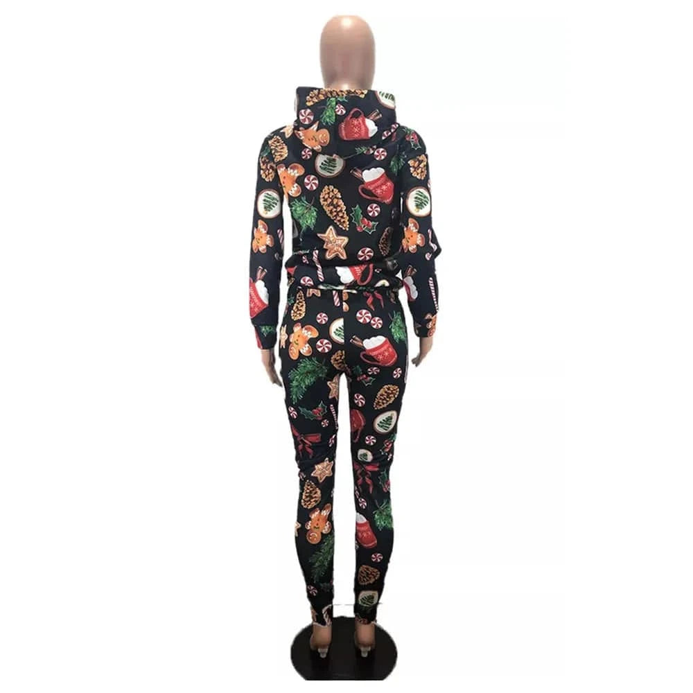 Christmas Clothes Adults Winter 2 Piece Jogger Sets Pants Sweatshirt Two Piece Jogging Suit Sweatpants and Hoodie Outfits