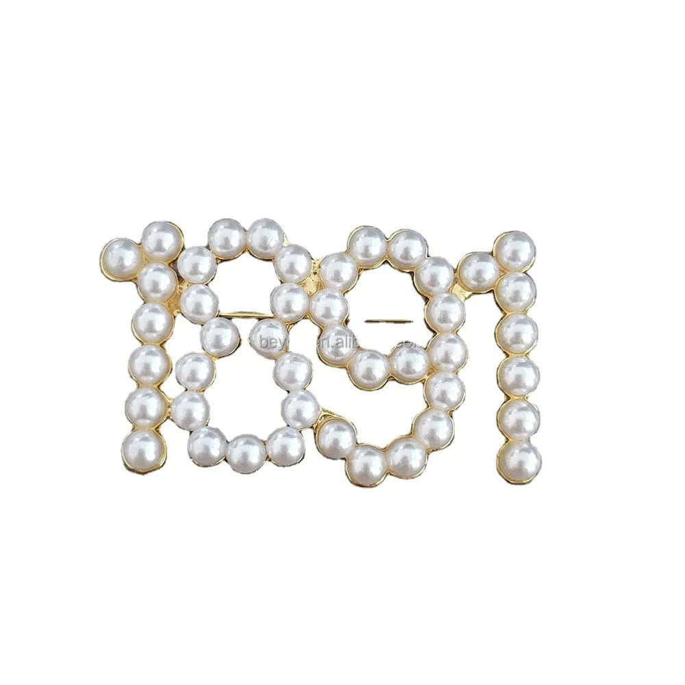 classic / 1891 / Other Customized Greek Sorority Organization Symbol Digital 1891 Pearl Brooches Fashion Brooch Jewelry Gift for Ladies Dropshipping