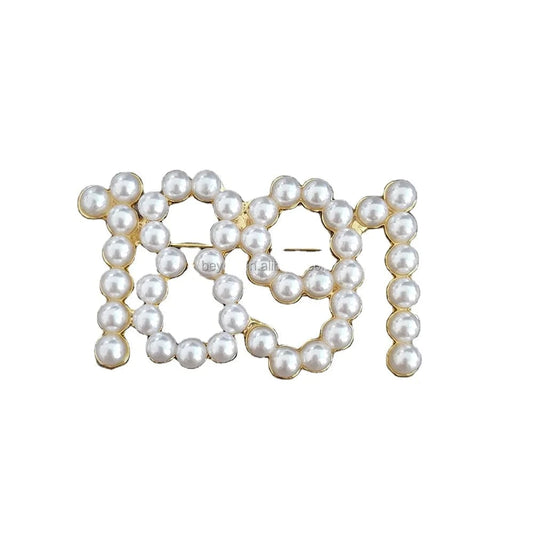 classic / 1891 / Other Customized Greek Sorority Organization Symbol Digital 1891 Pearl Brooches Fashion Brooch Jewelry Gift for Ladies Dropshipping