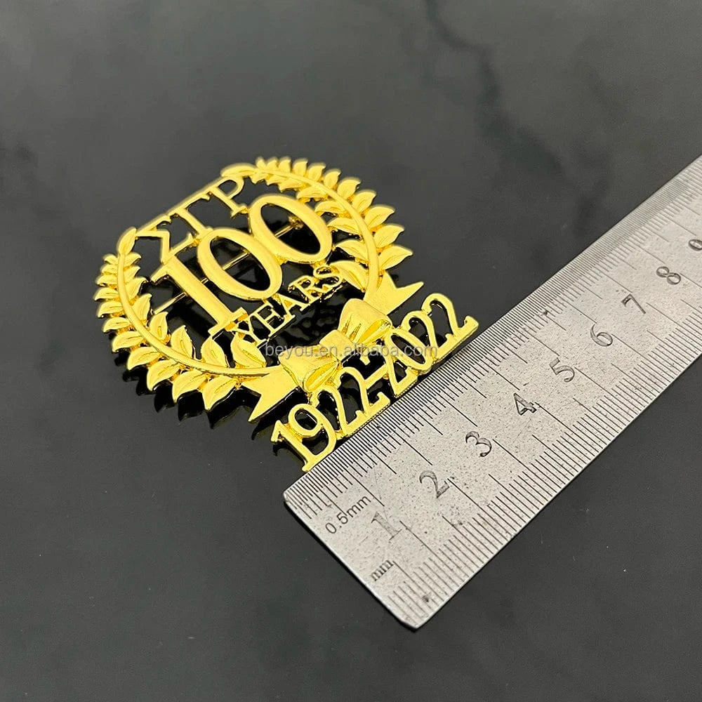 classic / 1922-2022 / Other High Quality Stylish Party Crystal Women 1922-2022 Lapel Pin Sigma Gamma Rho 100 Years Golden Plating Brooches Jewelry