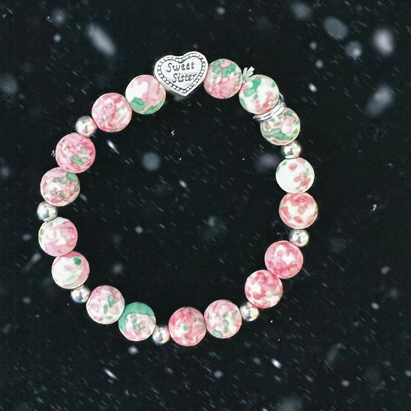 classic / 19CM / 1 Elegant Pink Green Candy Color White Beads Maple Leaf Pearl Rhinestone Pendant Transparent Natural Stone Chain Bracelet Jewelry