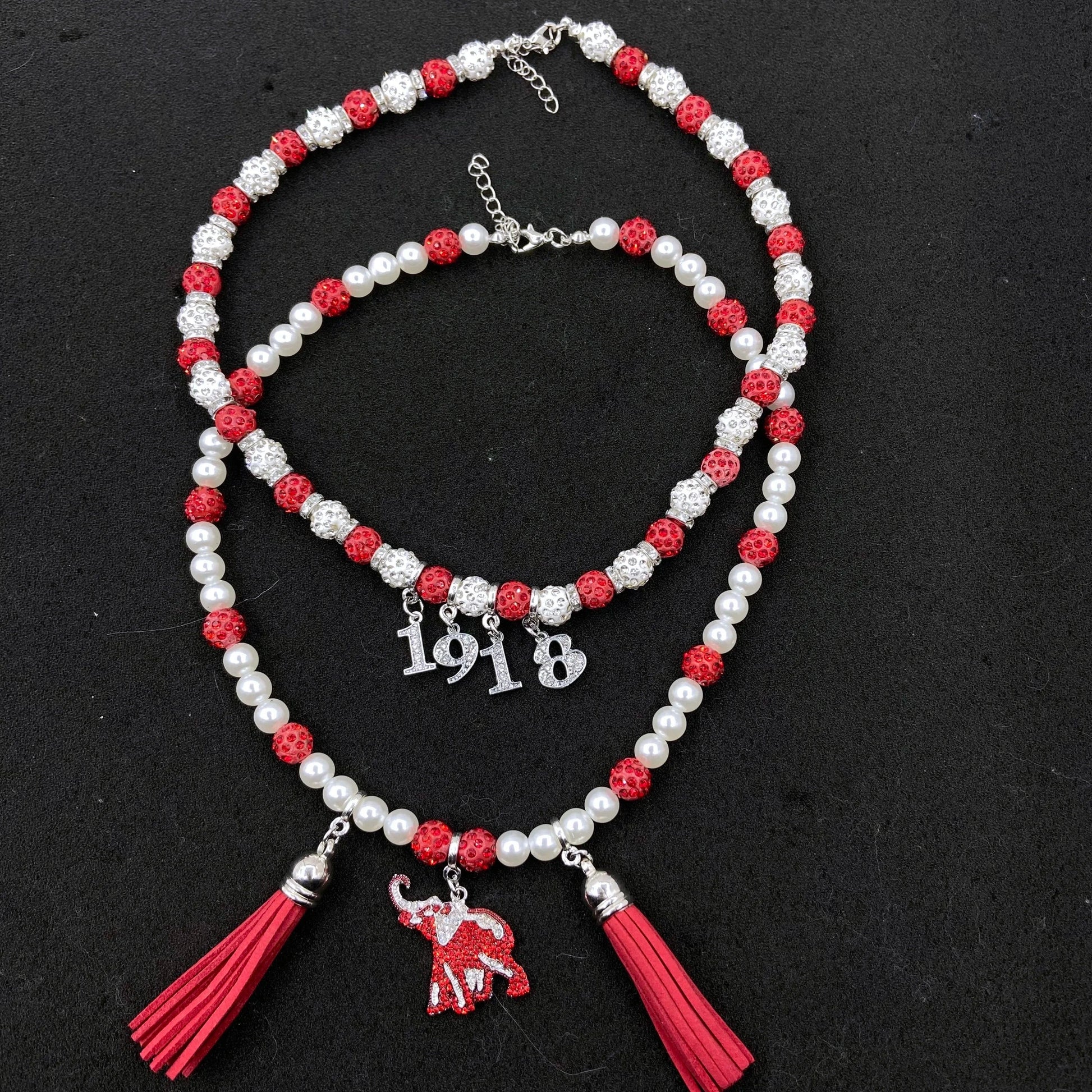 classic / 19CM / 34 Delta Tassel Number Elephant  Necklace Set Jewelry