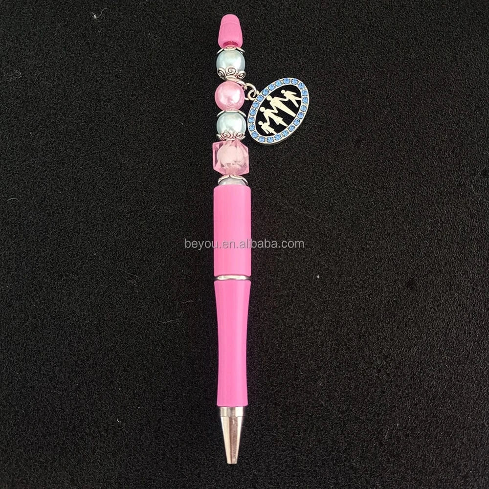 classic / 19CM / jj Custom Adjustable Greek Pink Blue Beads Jack and Jill Circular Flower Family 1938 Charm Bracelet Bracelets Accessories