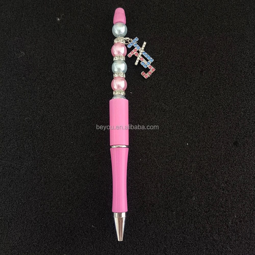 classic / 19CM / jj Custom Adjustable Greek Pink Blue Beads Jack and Jill Circular Flower Family 1938 Charm Bracelet Bracelets Accessories