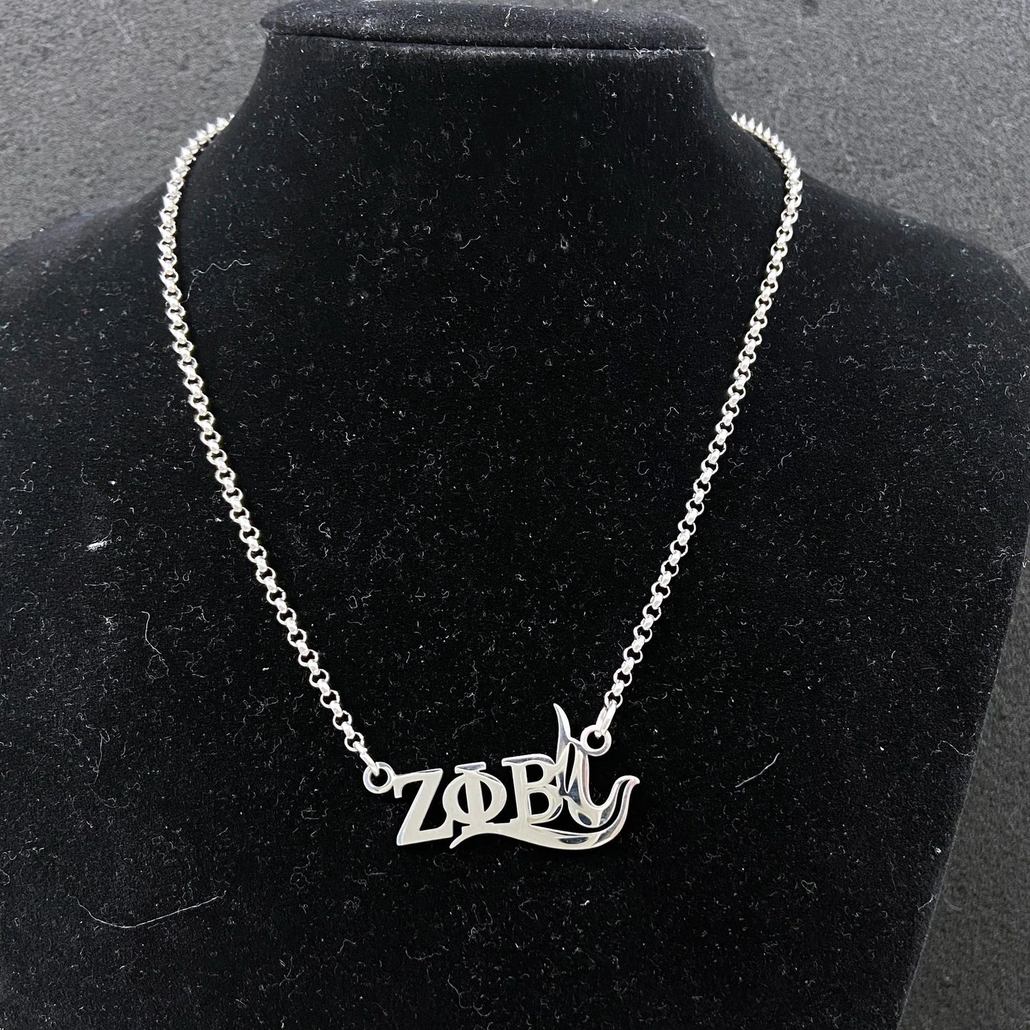 classic / 19CM / necklace Zeta Phi Beta Custom Greek Letter ZPB Dove Stainless steel Earrings Necklace Jewelry Set