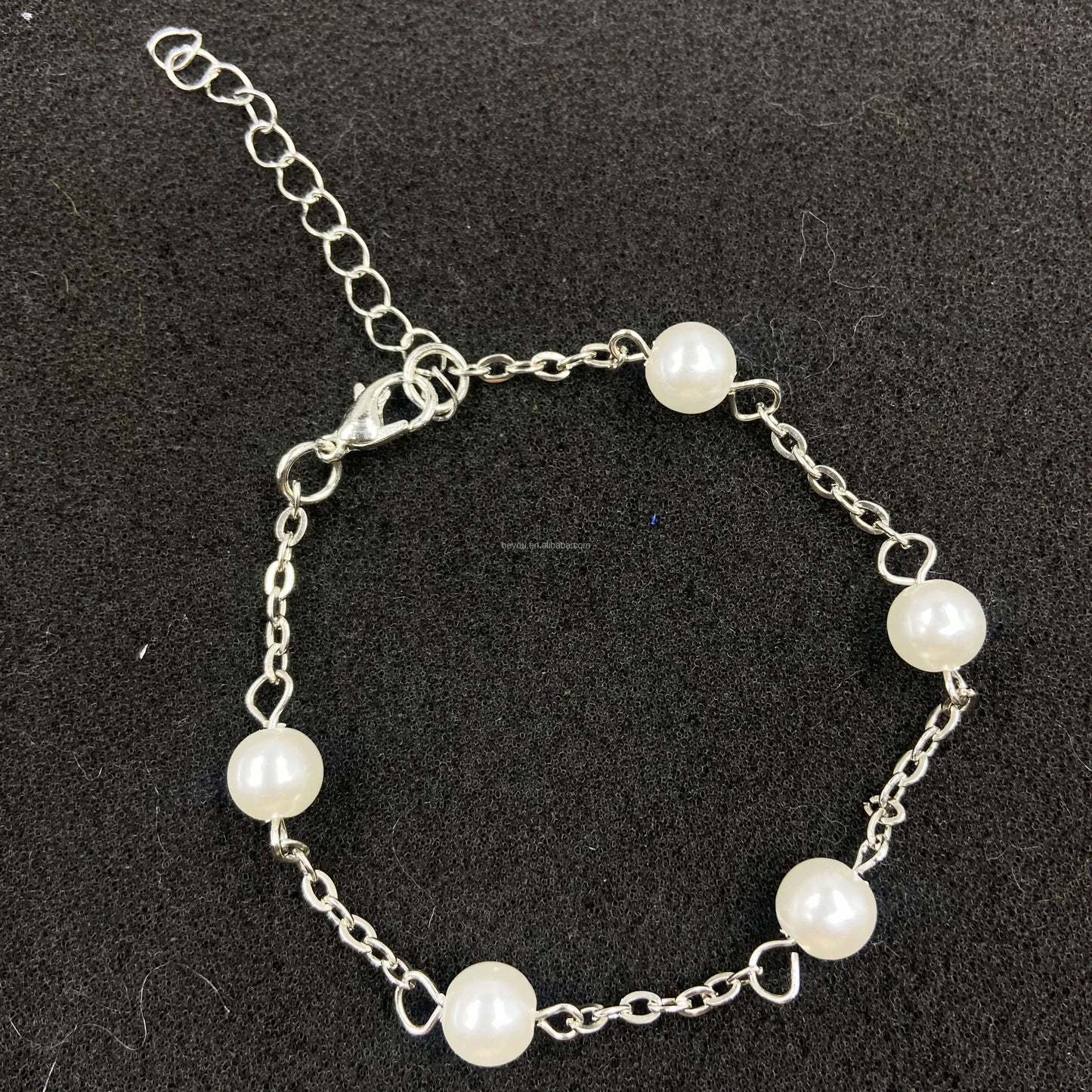 classic / 19CM / zpb Custom Handmade Silver Color Chain Pearl Beaded Bracelet Elegant Adjustable Female Niche Design Bangle Girls Accessory Jewelry