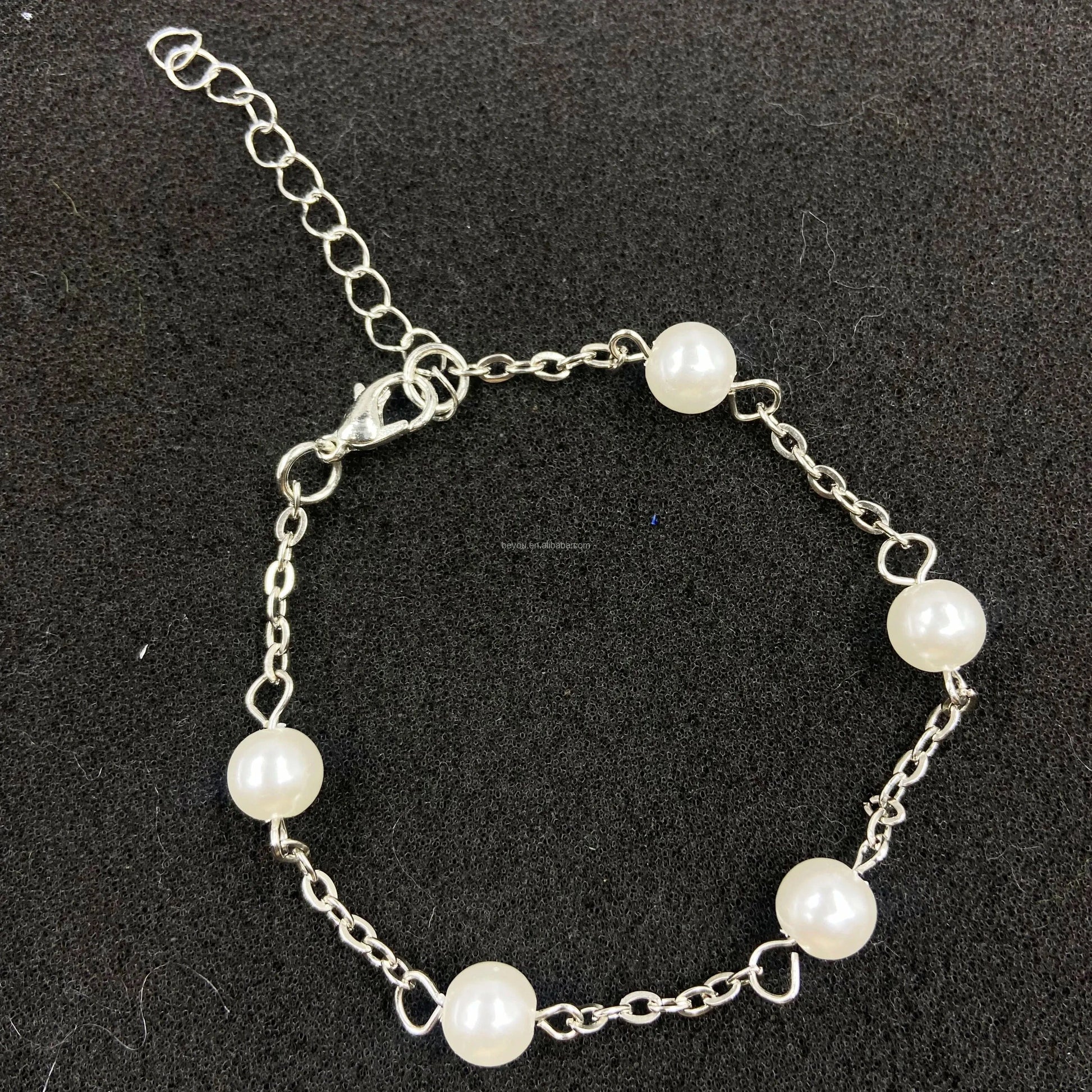 classic / 19CM / zpb Custom Handmade Silver Color Chain Pearl Beaded Bracelet Elegant Adjustable Female Niche Design Bangle Girls Accessory Jewelry