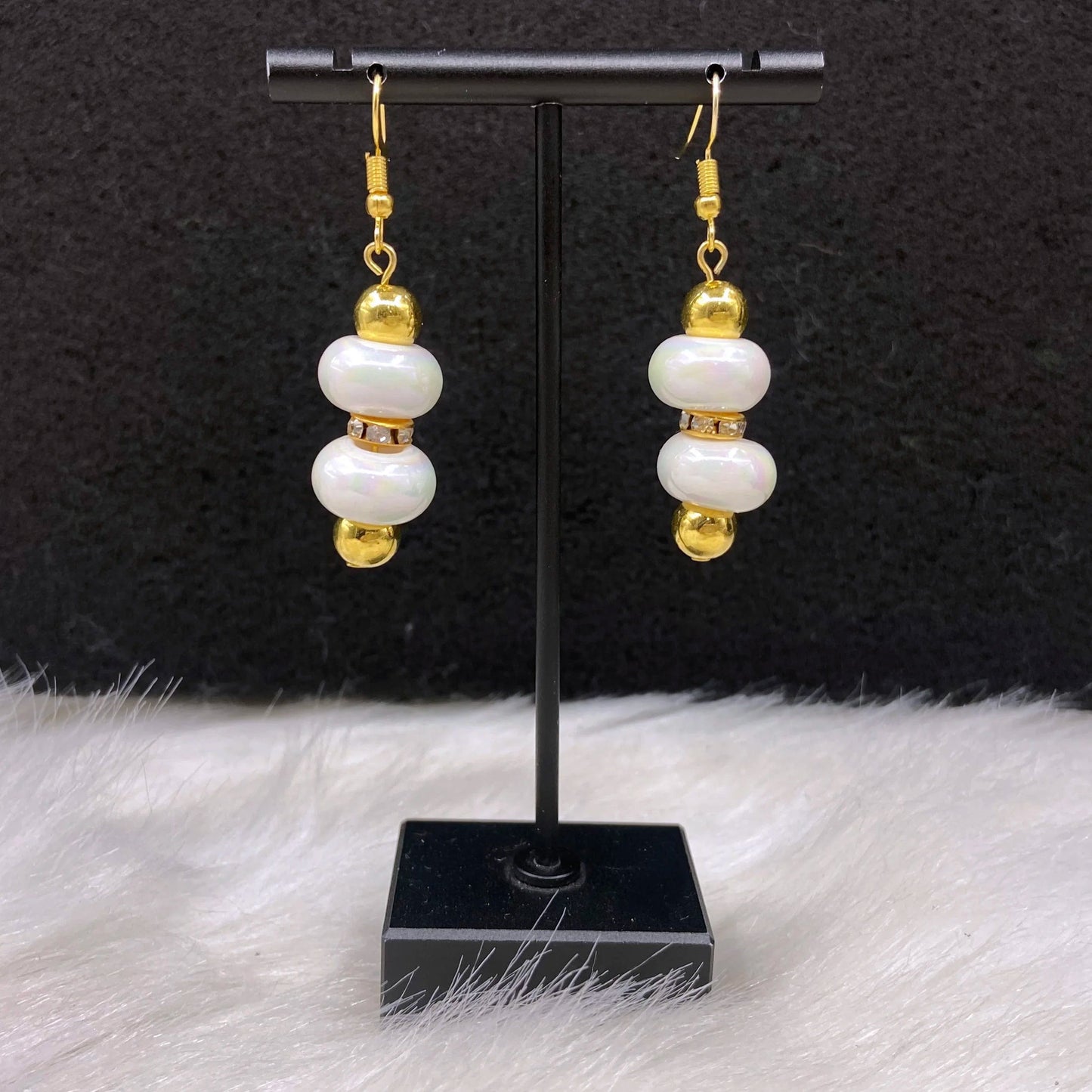 classic / earring Daughters of Isis Sister Gold Plated Pendant Ambilight White Beads Necklace Earring Bracelet Set DOI Jewelry Gift