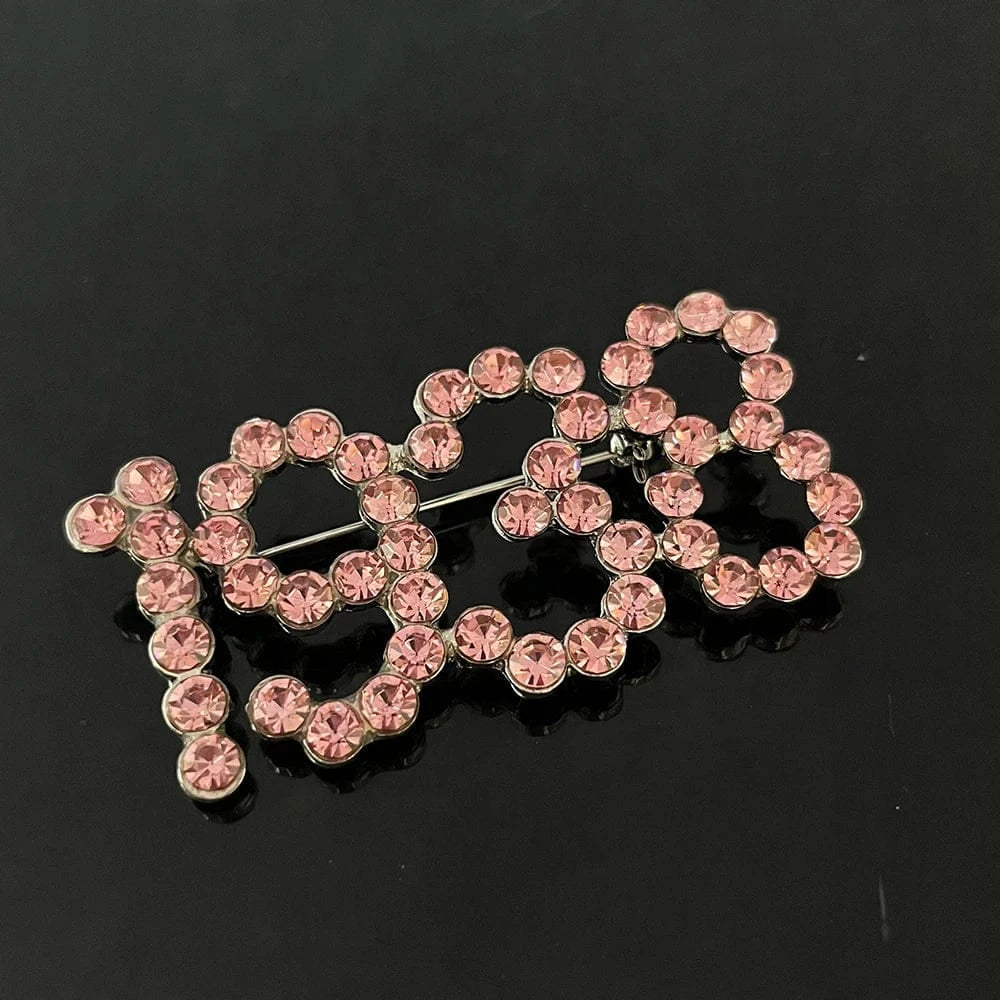 classic / Pink crystal / Other Greek Sorority Jack&Jill Sisters Three Layers Pearl Brooch 1938 Gift Brooch for Women