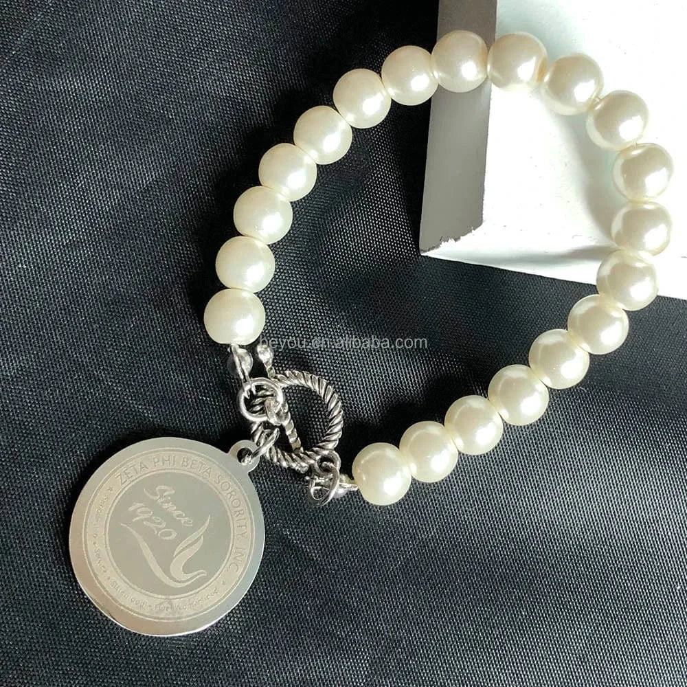 classic / ZPB Custom OT Buckle Chain Factory Handmade ZPB Enamel Pendant Blue Pearl Necklace Clasp Chain Women Fashion Jewelry