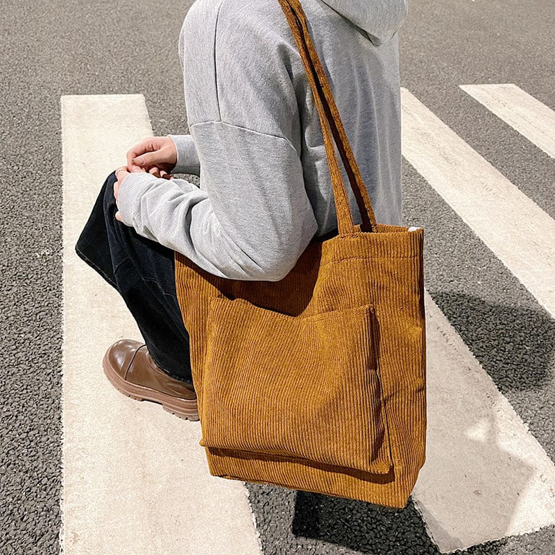 Cloth Fabric Handbag Solid Casual Tote Ladies Eco Shopping Bags korean canvas tote bag corduroy