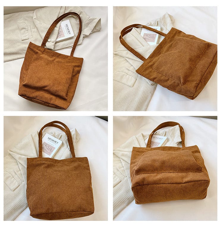 Cloth Fabric Handbag Solid Casual Tote Ladies Eco Shopping Bags korean canvas tote bag corduroy