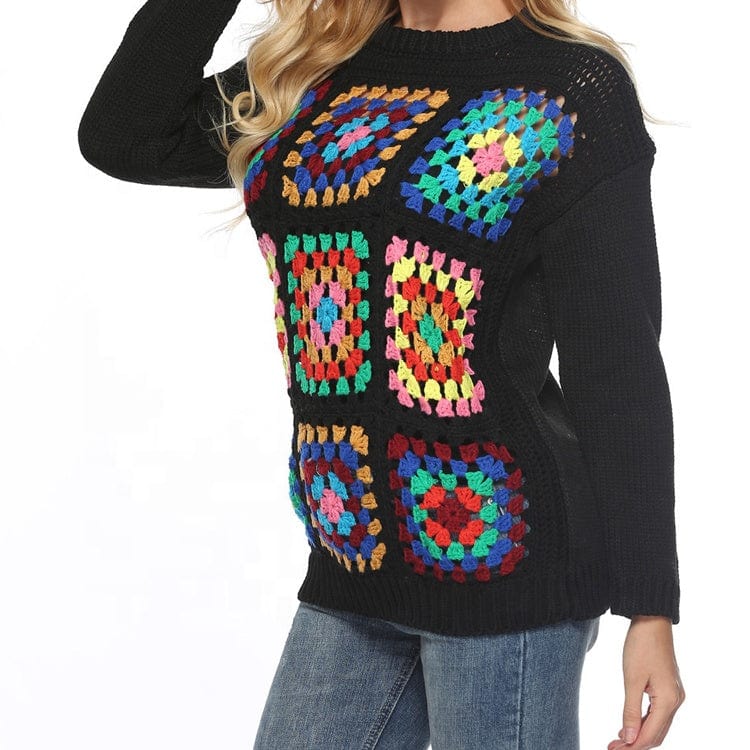 Clothing Suppliers Wholesale OEM Tailored Women's Loose Crochet Openwork Sweater Pullovers