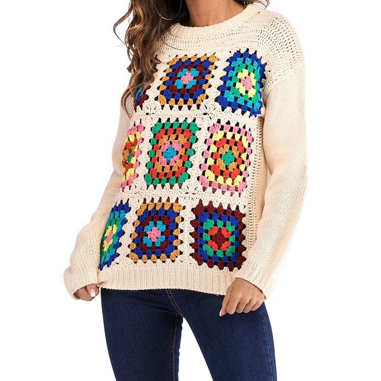 Clothing Suppliers Wholesale OEM Tailored Women's Loose Crochet Openwork Sweater Pullovers