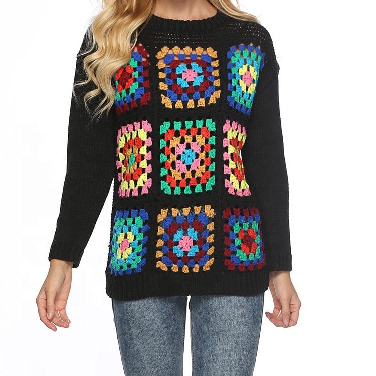 Clothing Suppliers Wholesale OEM Tailored Women's Loose Crochet Openwork Sweater Pullovers