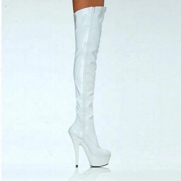 Club pole dancing angle over-the-knee boots platform high 15 cm L knee-high boots