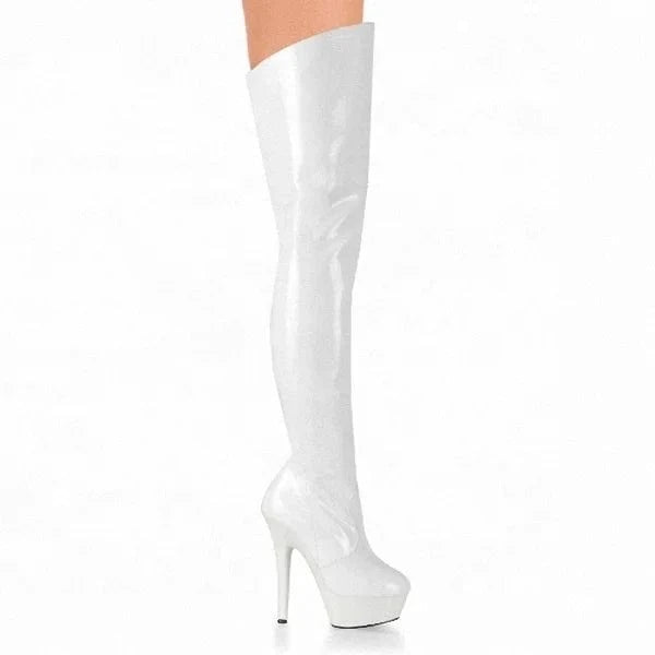 Club pole dancing angle over-the-knee boots platform high 15 cm L knee-high boots